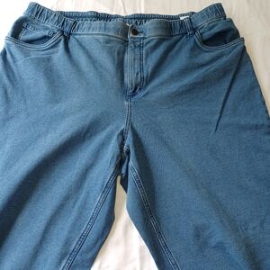 D & Co. Denim & Company 22w Women's Jean Elastic Waist. Partical Flat Front